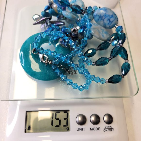 Blue Necklace Double Strand Beaded Necklace - Picture 13 of 13